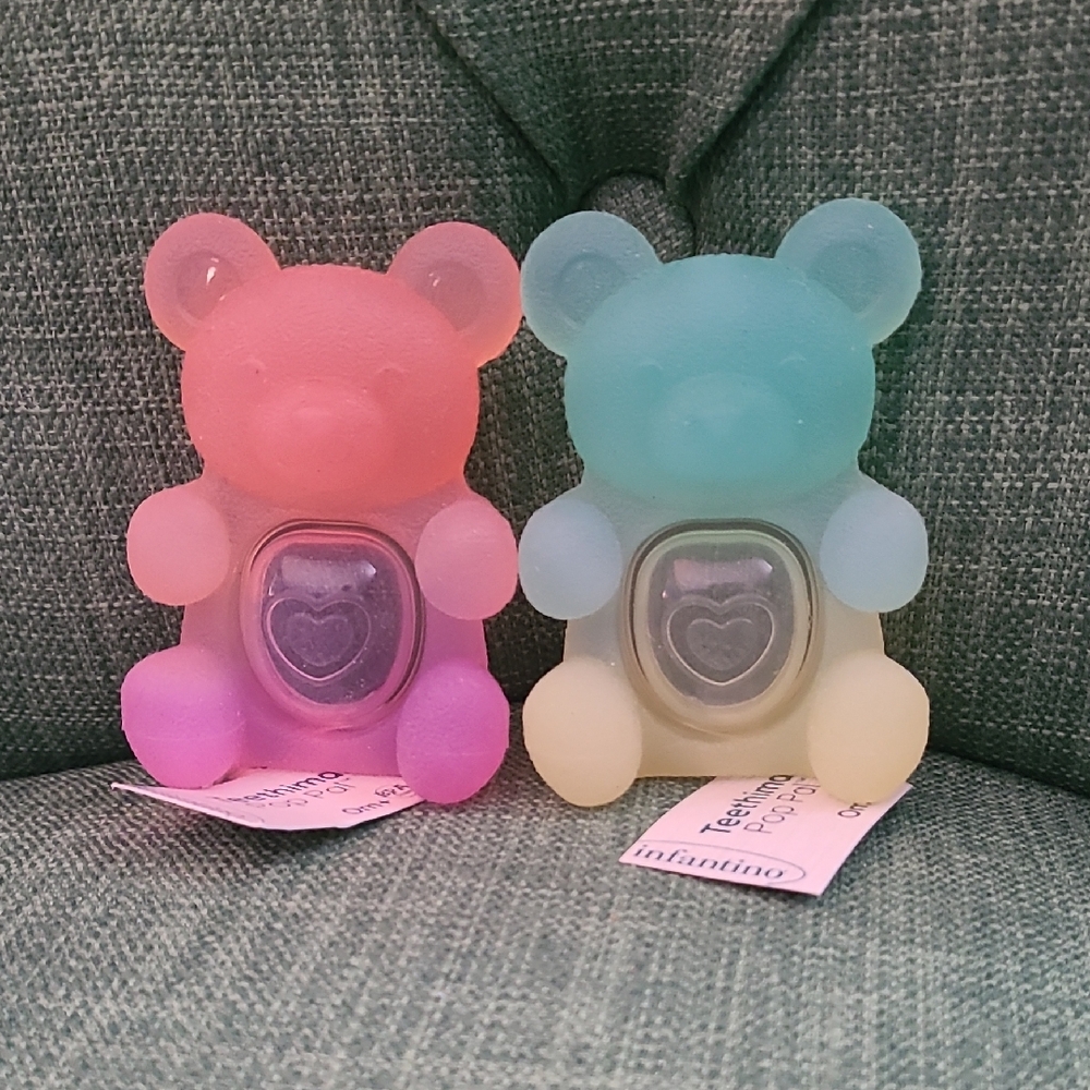 Infantino Pink and Blue Bear Teethers